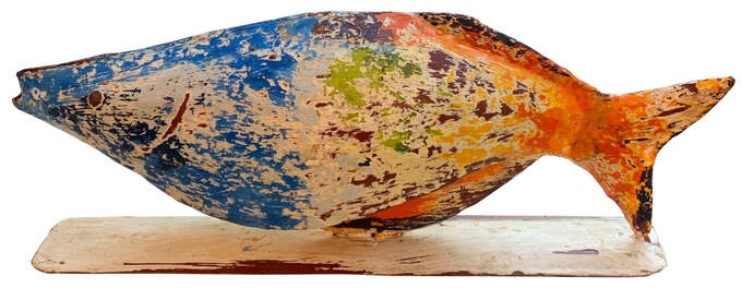 Fisch metall steh.  Regenbogen