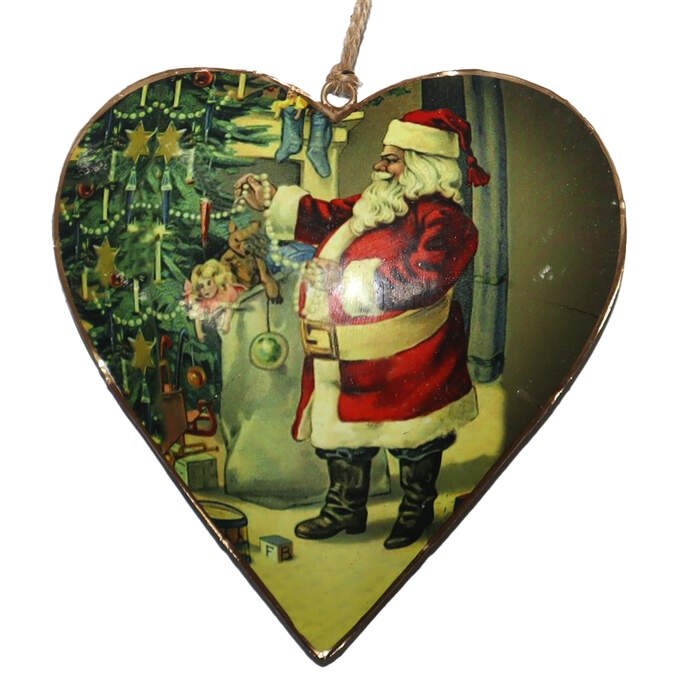 Herz Weihnachtsmann häng. rot