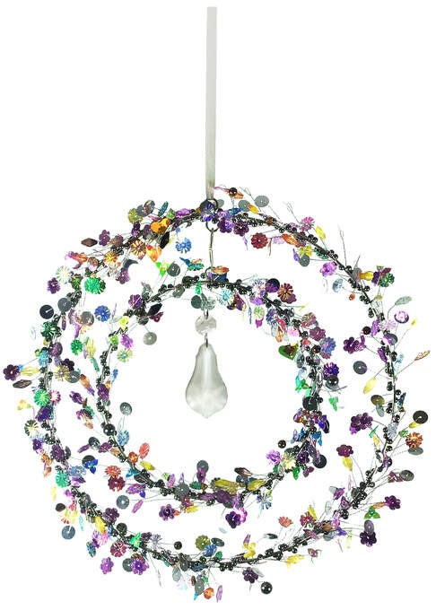 Pailletten Kreis im Kreis pink/lila