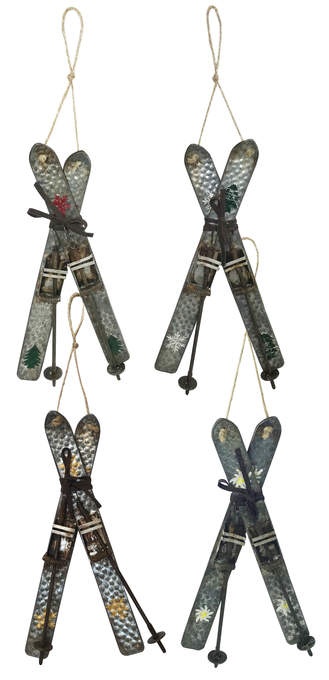 Skier händ. 4fach sort. silber antik