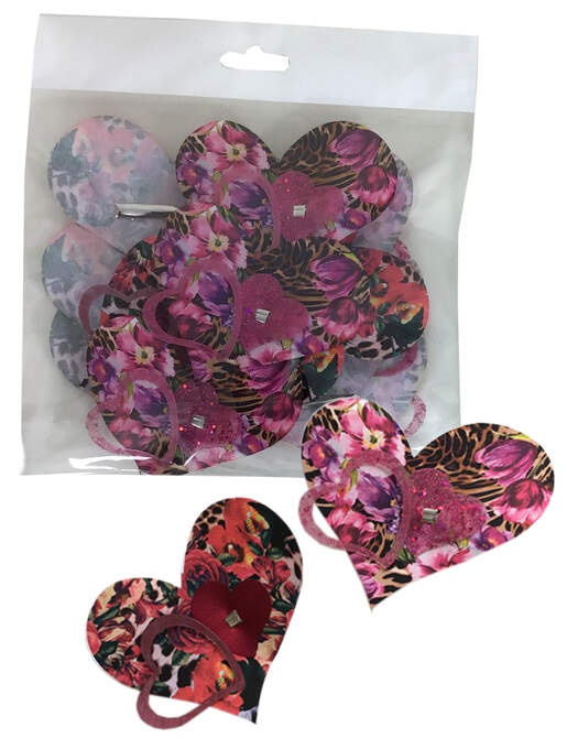 Herz/Clip am Draht 12erSet Rottöne