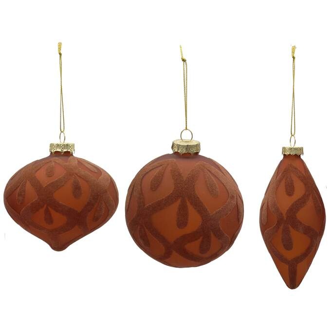 Weihnachtskugel 3fach sort.braun