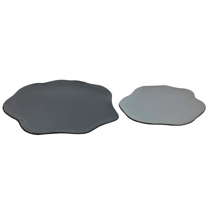 Deko Teller emaille (L35/45) grautöne