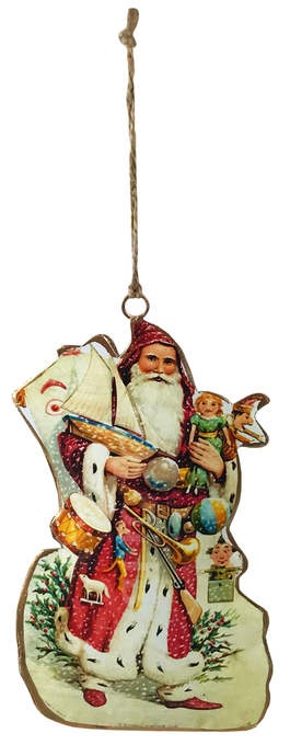 Santa häng. mit Geschenke rot