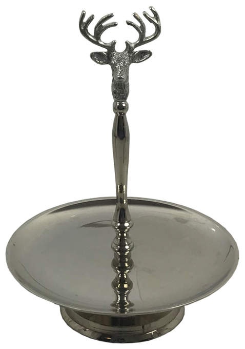 Etagere mit Hirschkopf mess.vern.