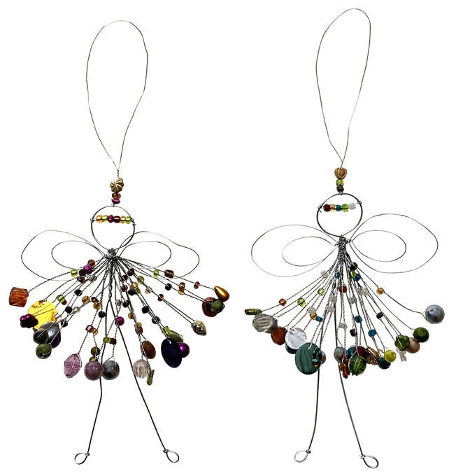 Perlen Ballerina 2fach lila/grün