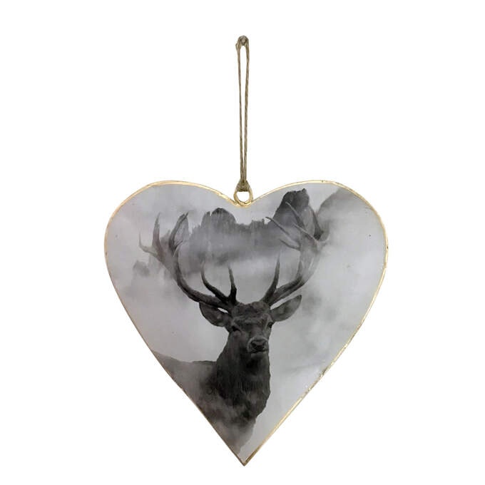 Herz häng. Hirsch grau