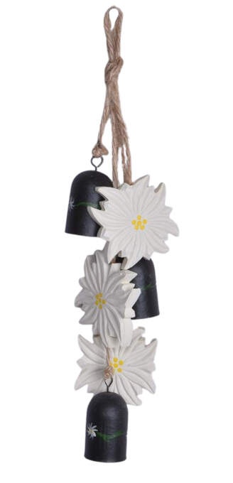 Glöckchen /rot 3Stck Edelweiß/creme