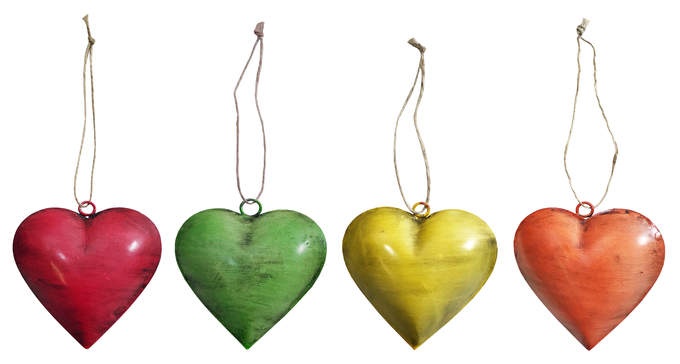 Herz hängend bauchig 4farb. sort.