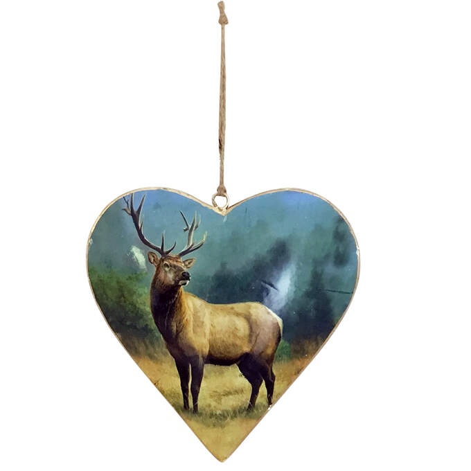 Herz häng. Hirsch blau