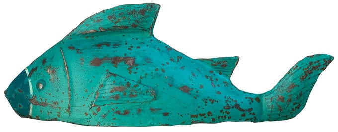 Fisch metall steh. blau