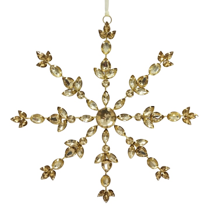 Kristall Schneeflocke XXL gold