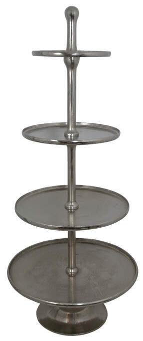 Etagere 4 Teller rund Alu roh vern.