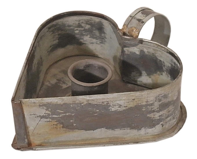 Kerzenhalter Herz zink