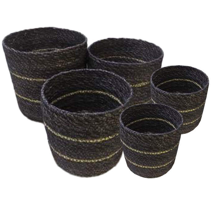 Korb Natur5er Set anthrazit