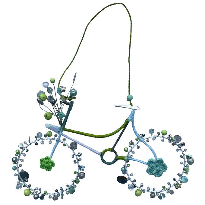 Perlen Fahrrad türkis