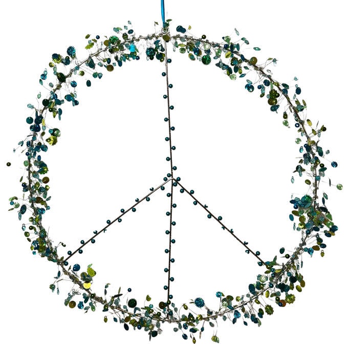 Pailletten Peace XXL türkis