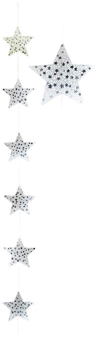 Girlande Sterne 6Stck m. silber Sternen