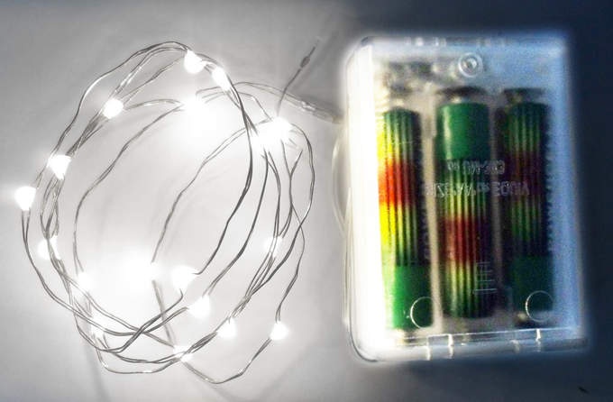 LED Kette batt.silber, warm L./390cm/40LED