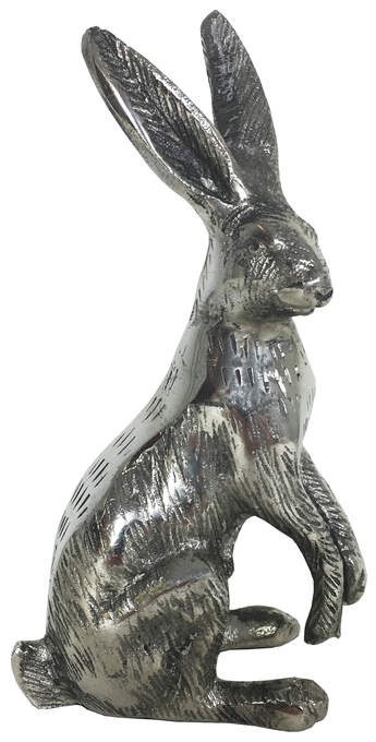 Hase sitzend Alu roh vern.