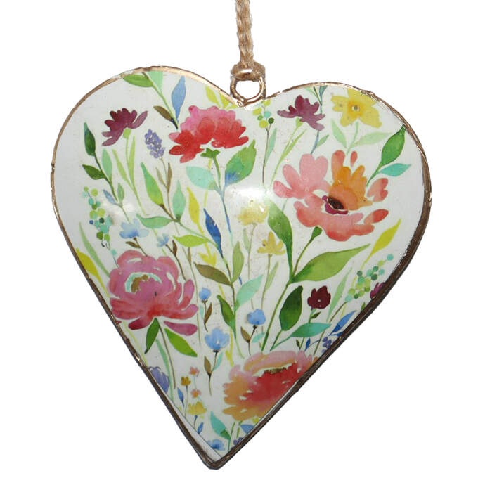 Herz häng. Blumen Pastelltöne