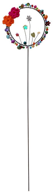 Perlen Kreis auf Stab bunt