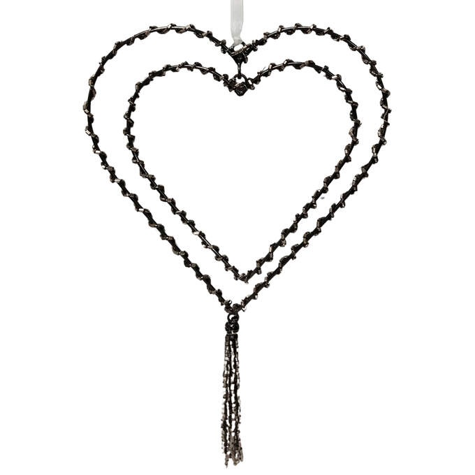 2 Herzen Pailletten Quate schwarz