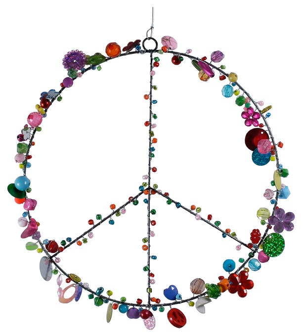 Perlen Peace bunt