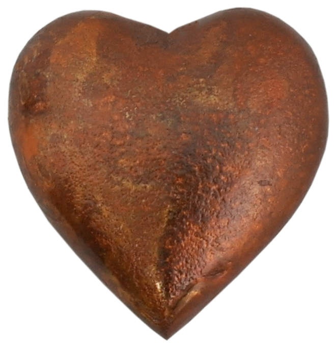 Herz Alu flach Kupfer oxidiert