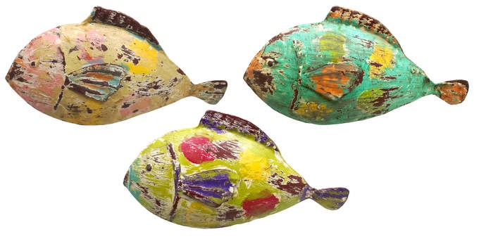 Fisch metall steh. 3farb.sort.