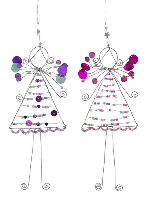 Perlen Fee sort. pink/lila