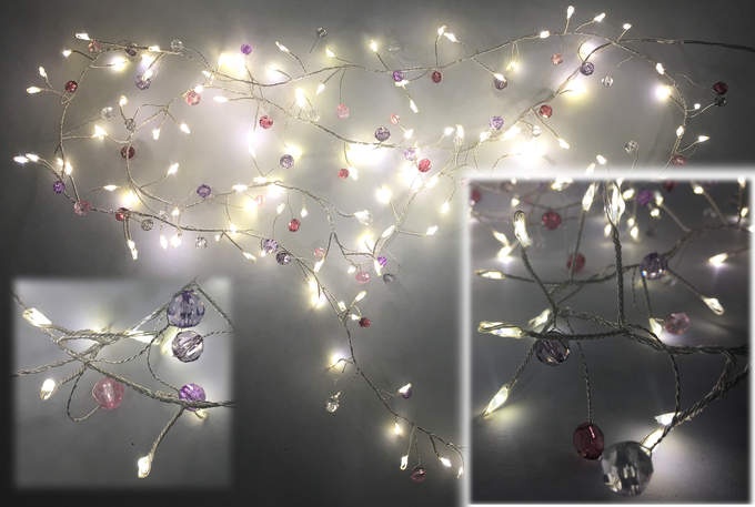 LED in- out. Kette bunte Perlen