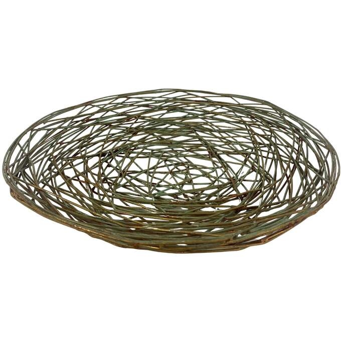 Draht Schale grün-antik