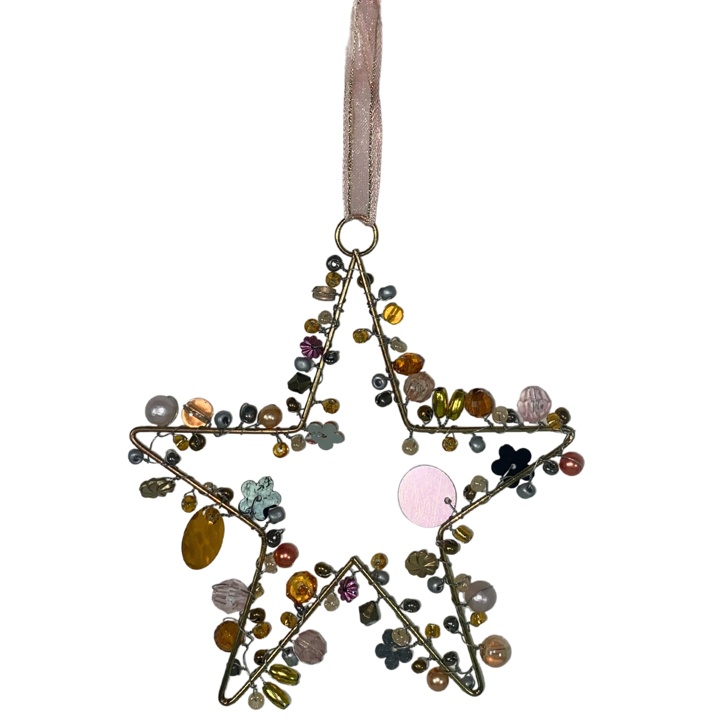 Perlen Stern bunt grün