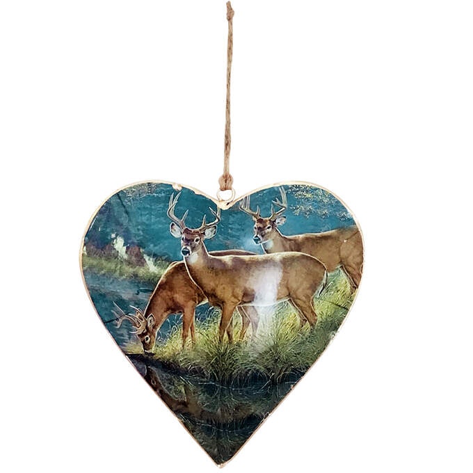 Herz  blau häng. Hirsche