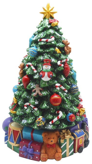 Spieluhr Weihnachtsb. m. Geschenken bunt