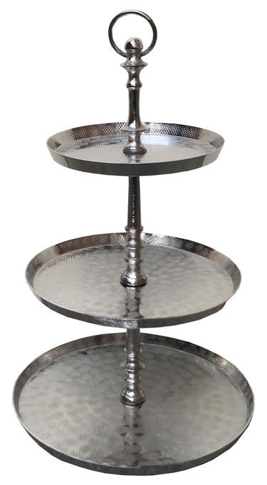 Etagere, 3 Teller Alu roh vern.