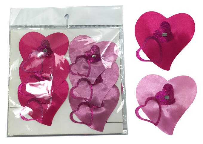 Herz/Clip 12erSet 3lagig pink