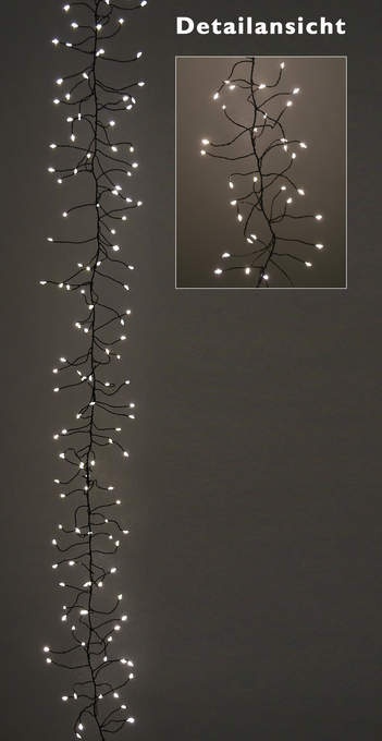 LED in- out. Kette schwarz K. - warm L.